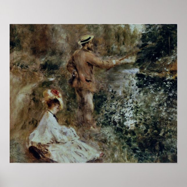 Póster Renoir - El pescador 1874 (Frente)