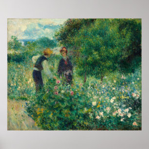 Póster Renoir, escogiendo las flores