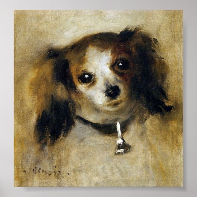 Póster Renoir Head of A Dog Circa 1870 (Frente)