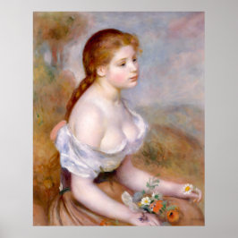Póster Renoir, joven Chica con maricas, 1889