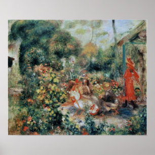 Póster Renoir - Jóvenes Chicas En El Jardín 1893