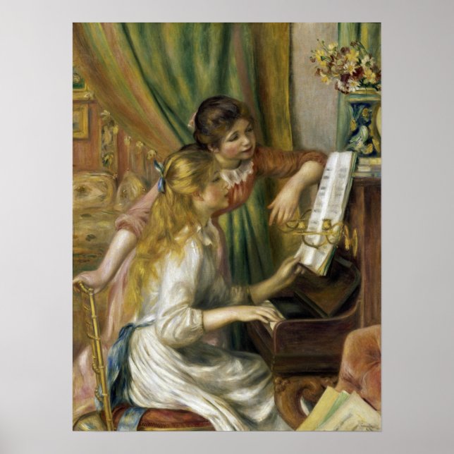 Póster Renoir - Jóvenes Chicas En El Piano (Frente)