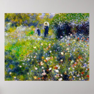 Póster Renoir, Mujer con Parasol en un Jardín, 1875