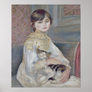 Póster Renoir - Niño con Bella Artes de gato