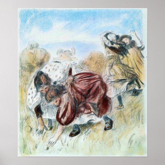Póster Renoir - Niños jugando 1900 (Frente)