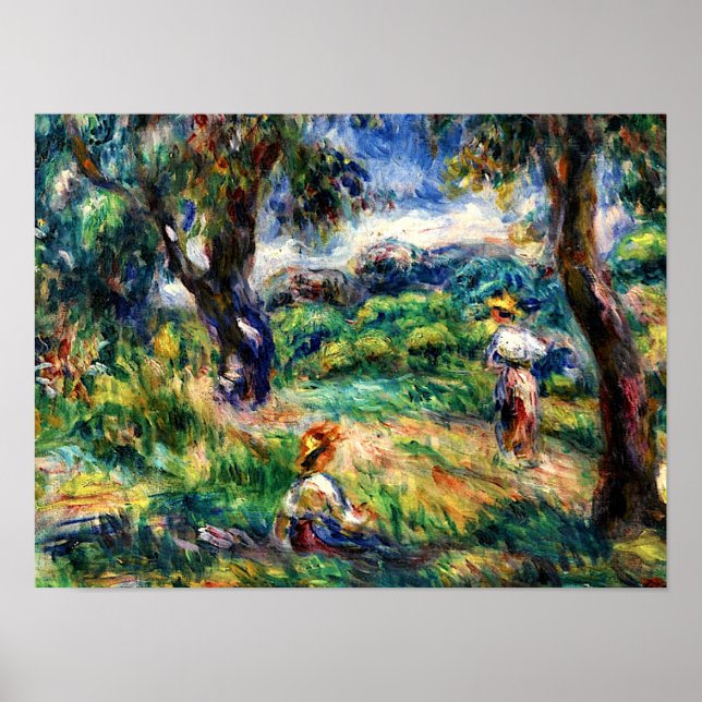 Póster Renoir - Paisaje azul (Frente)