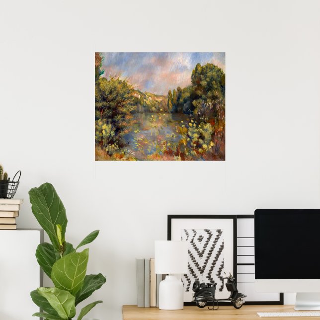 Póster Renoir - Paisaje junto al lago (Oficina en casa)