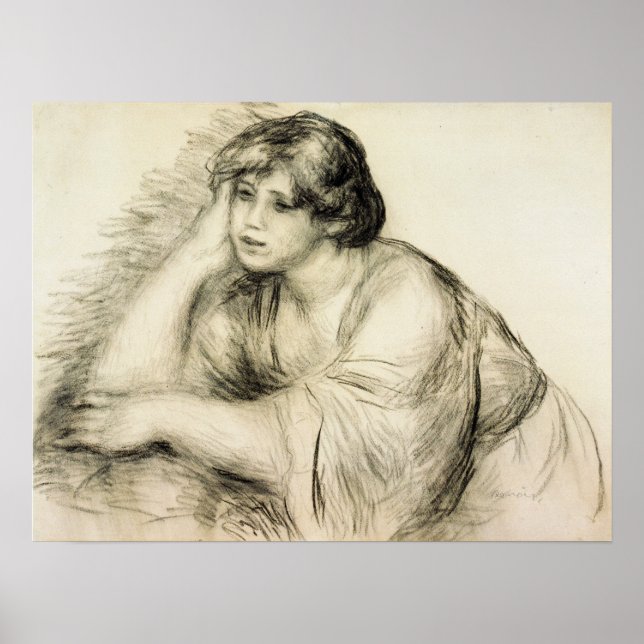 Póster Renoir - Sitting Girl 1917 (Frente)
