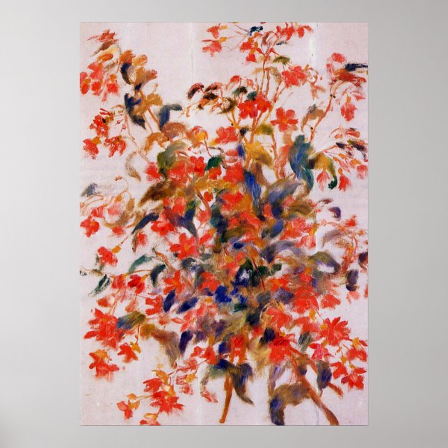 Póster Renoir - Todavía la vida con fuscias (Frente)