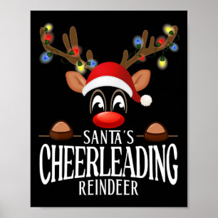 Póster Renos animadores de Santa divertida Navidad coinci