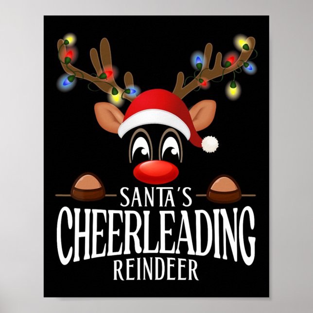 Póster Renos animadores de Santa divertida Navidad coinci (Frente)