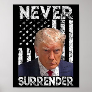 Póster Renuncia a Trump Mug Shot 2024 Bandera estadounide