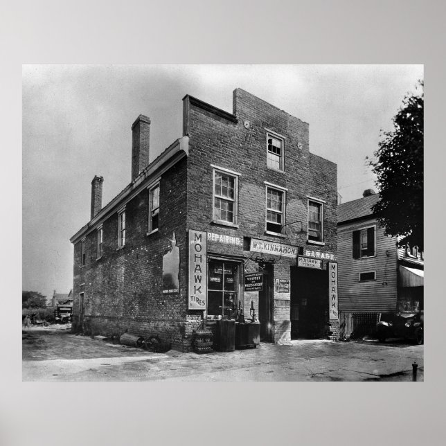 Póster Reparación de coches y tienda de neumáticos: años  (Frente)