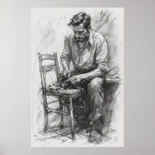 Póster Reparación de muebles de época