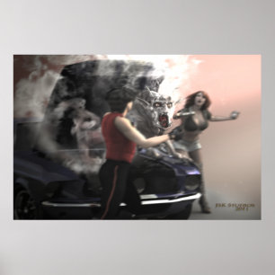 Póster Reparación en la carretera