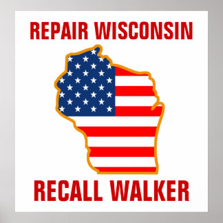 Póster Reparar Wisconsin, Recall Walker
