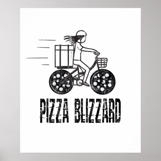 Póster Repartidor de bicicletas de Pizza Blizzard (Frente)