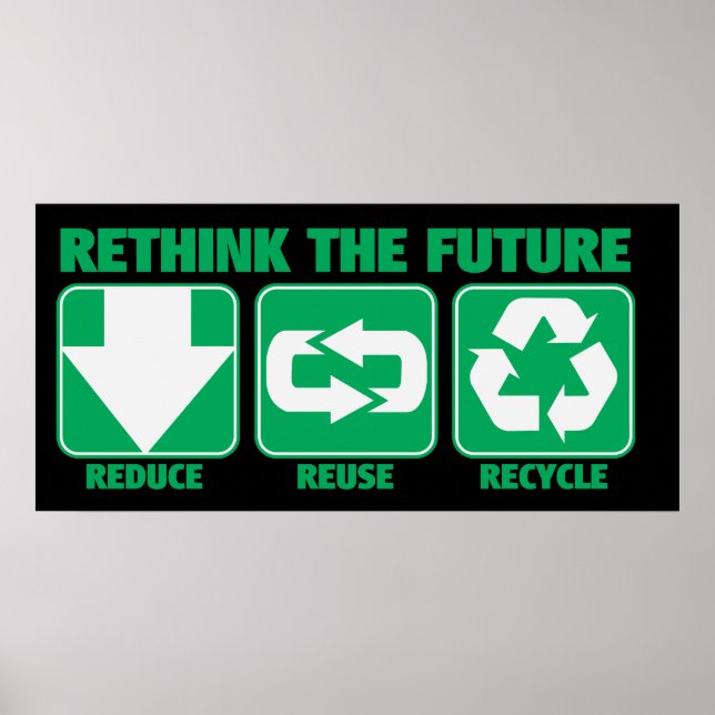 Póster Repensar el futuro, reciclar (Frente)