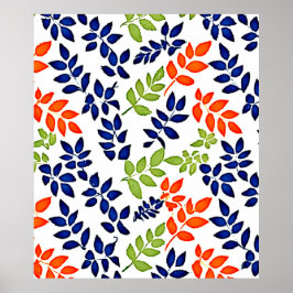 Póster Repetición cromática de hojas