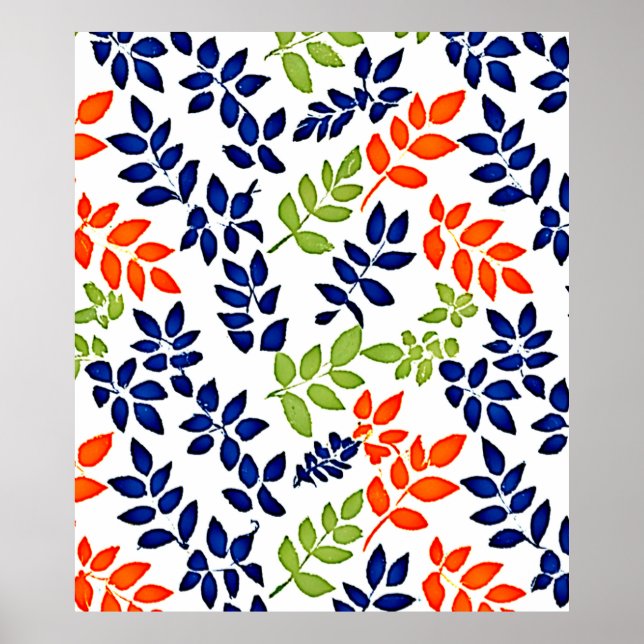 Póster Repetición cromática de hojas (Frente)