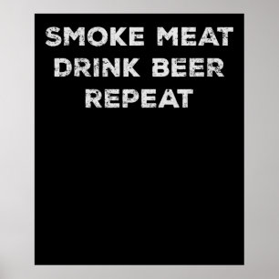 Póster Repetición de bebida de carne de humo Amantes di