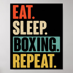 Póster Repetición De Boxeo De Sueño Comido - Gracioso Box