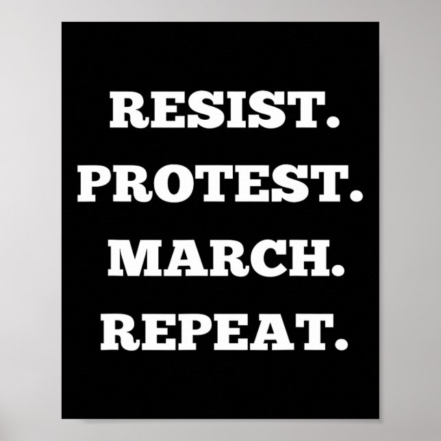 Póster Repetición de la marcha de protesta de resistencia (Frente)