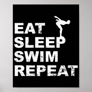 Póster Repetición de Natación Sleep Swim - Gracioso presu