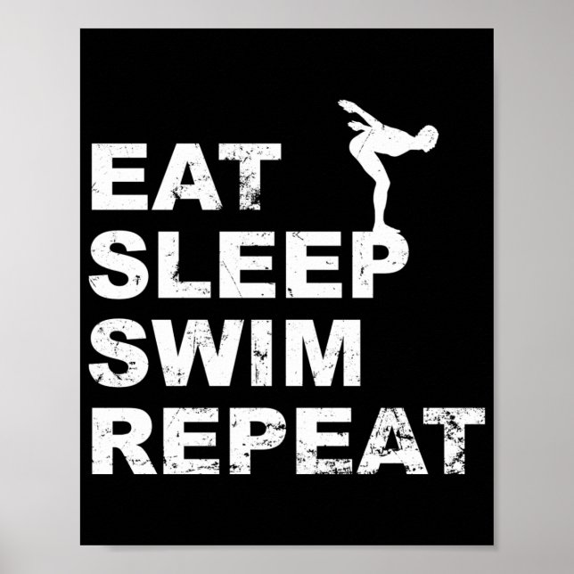 Póster Repetición de Swim Sleep Sleep - Cita divertida pa (Frente)