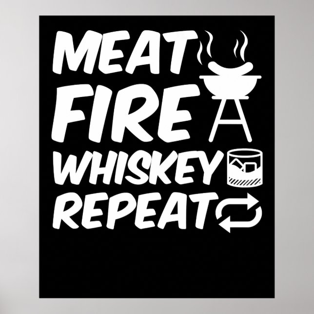 Póster Repetición de Whiskey de Fuego de Carne | Cera de  (Frente)