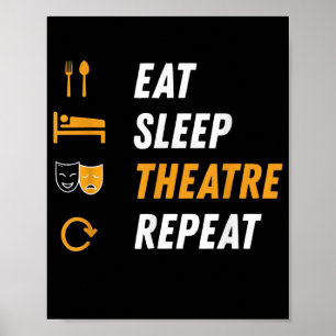 Póster Repetición del Teatro Sleep Eat - Gráfica musical