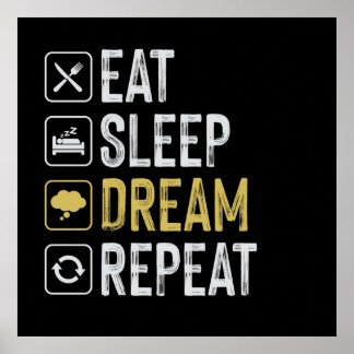 Póster Repetir el sueño de dormir