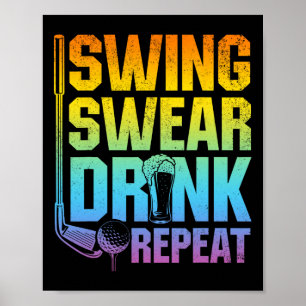 Póster Repetir Jurar Beber Swing - Dicho Divertido de Gol
