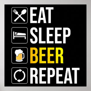 Póster Repetir la cerveza de sueño