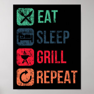 Póster Repetir la parrilla de sueño