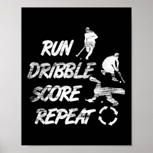Póster Repetir regate de carrera anotar jugador de hockey
