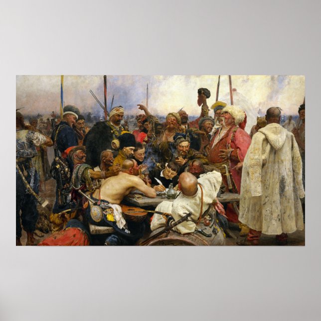 Póster Repin - Cossacks Replying To Sultan Mehmed IV 1896 (Frente)