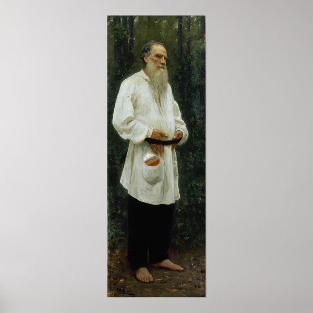 Póster Repin - León Tolstói descalzo (Frente)