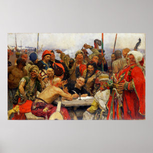 Póster Repin - Los Zaporozhianos Responden Al Sultán Mahm