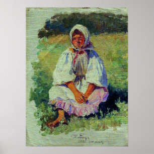 Póster Repin - Muchacha campesina 1880