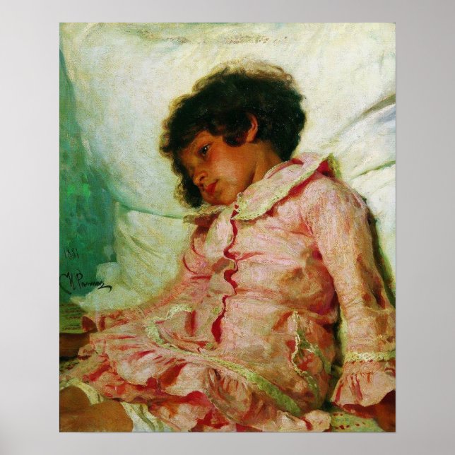 Póster Repin - Nadya Repina 1881 (Frente)