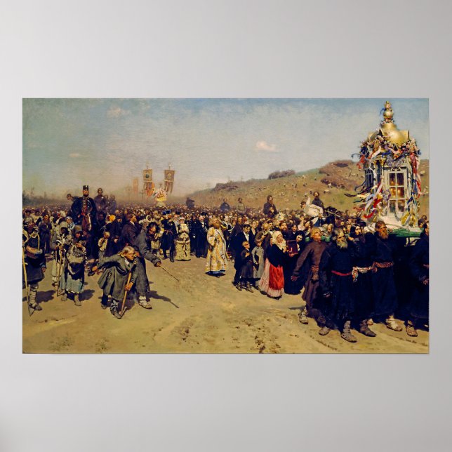 Póster Repin - Procesión religiosa En La Provincia De Kur (Frente)