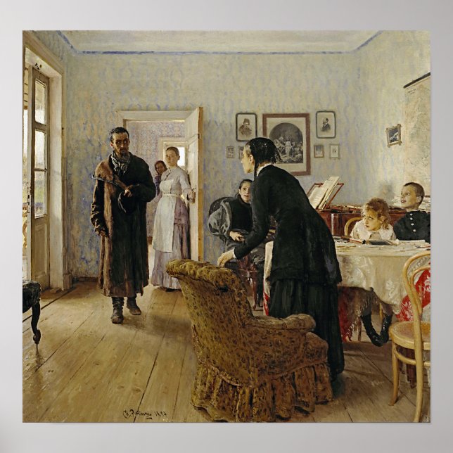Póster Repin - Visitantes inesperados (Frente)