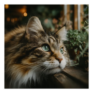 Póster Repisa de Madera para Gato Atigrado
