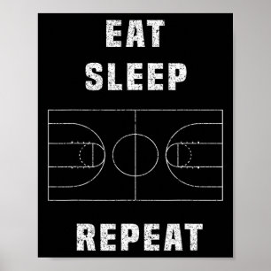 Póster repitiendo el básquetbol de dormir
