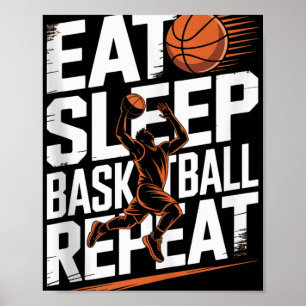 Póster Repito de Básquetbol de sueño, jugador, niños, Chi