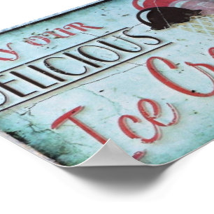 Póster Réplica de antigüedades del Rótulo helado