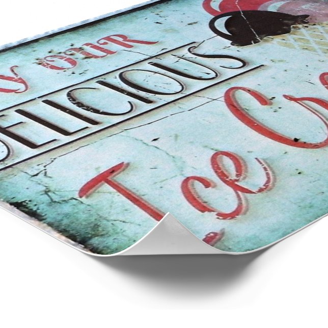 Póster Réplica de antigüedades del Rótulo helado (Esquina)