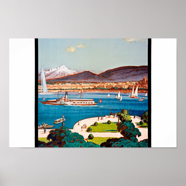 Póster Reponen afiche de la época de Suiza en Ginebra (Frente)