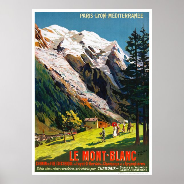 Póster Reponen afiche de viaje de France Le Mont Blanc (Frente)